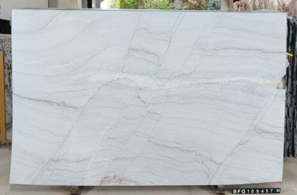 White Santorini Polished/Honed (126x81 Avg 70.88 sq.ft slab size) Easy Stone