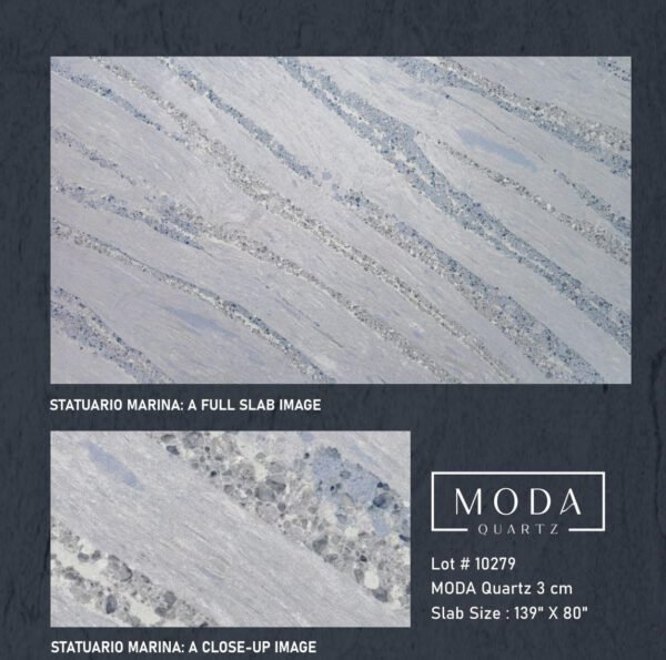 Statuario Marina (Jumbo 139x80 Avg 77.22 sq.ft slab size)Easy Stone