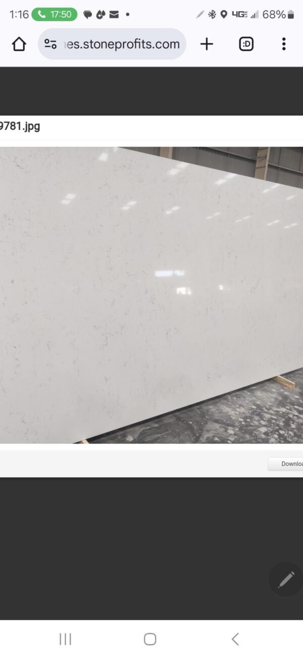 Carrera Deluxe (130x78 Avg slab size 73.66 sqft) (Extremely White Carrera) Easy Stone Ignite big kitchens surfaces - Image 2