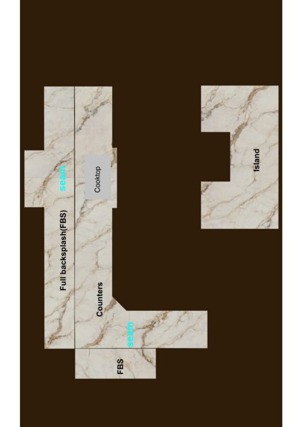 A )  Calacatta Aura full-body printed quartz (127x63 Avg 55.56 sq.ft slab size)  United - Image 9