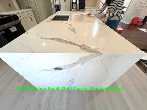 Calacatta Almafi Gold ,Gray ,White (128x64 56.88 Avg sq.ft slab size)  United - Image 6
