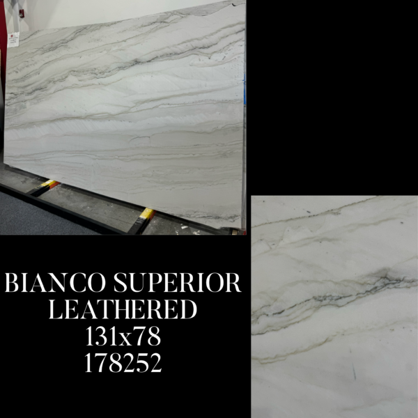 Bianco Superior Polished/Leathered (131x78 Avg 71.95 sq.ft slab size) SSC